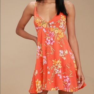 Lily Pond Orange Floral Print Swing Dress